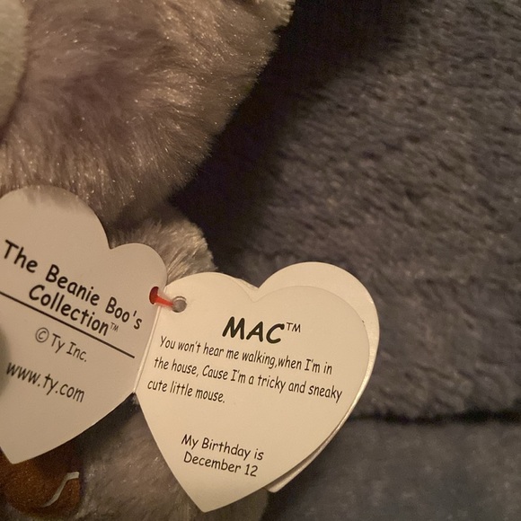 RETIRED 2016 TY BEANIE BOOS CHRISTMAS MAC THE MOUSE GINGERBREAD 6" PLUSH NWT - Picture 2 of 8